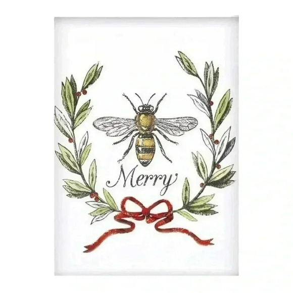 Mary Lake Thompson Bee Merry Flour Sack Kitchen Towel 30x30 - Picture 1 of 3